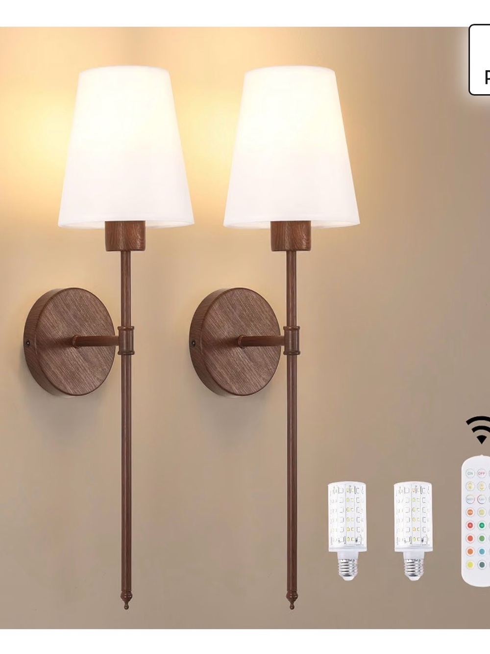 Shenmoy battery operated wall sconses set of 2